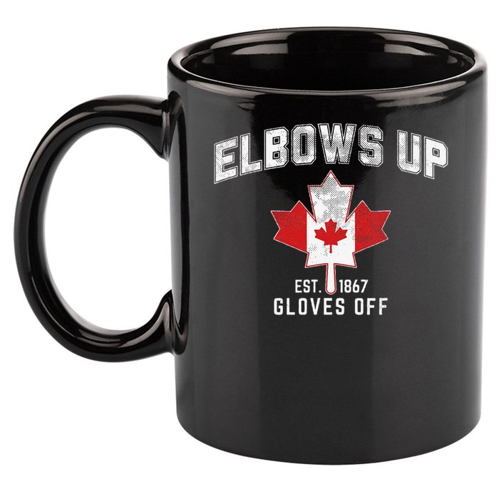 Elbows Up EST 1867 Canadian Maple Leaf Canada Gift 11oz C Handle Ceramic Mug