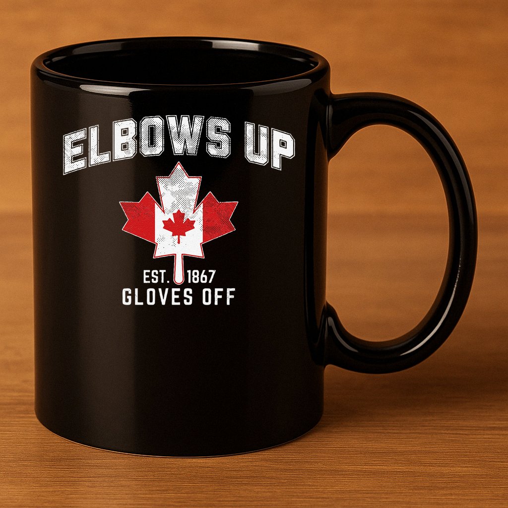 Elbows Up EST 1867 Canadian Maple Leaf Canada Gift 11oz C Handle Ceramic Mug