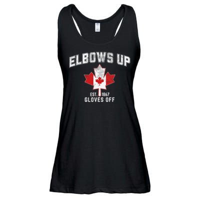 Elbows Up EST 1867 Canadian Maple Leaf Canada Gift Ladies Essential Flowy Tank