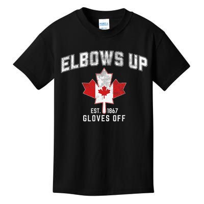 Elbows Up EST 1867 Canadian Maple Leaf Canada Gift Kids T-Shirt
