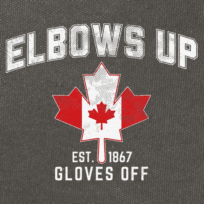 Elbows Up EST 1867 Canadian Maple Leaf Canada Gift Cotton Canvas Backpack
