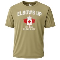 Elbows Up EST 1867 Canadian Maple Leaf Canada Gift Cooling Performance Crew T-Shirt