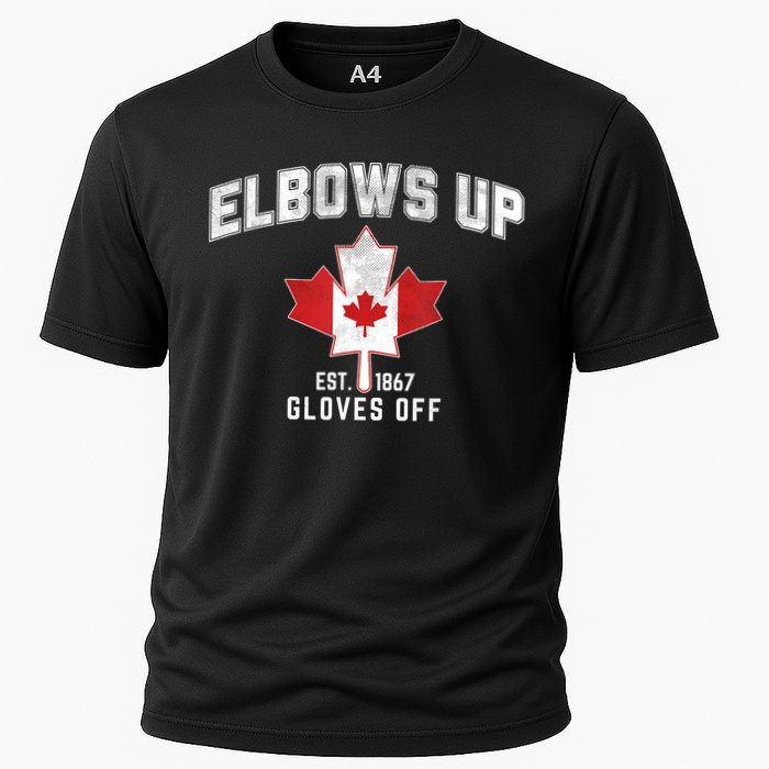 Elbows Up EST 1867 Canadian Maple Leaf Canada Cooling Performance Crew T-Shirt