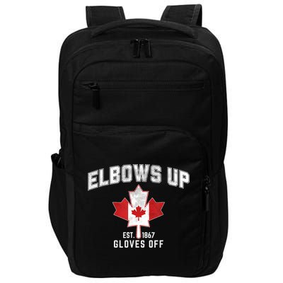 Elbows Up EST 1867 Canadian Maple Leaf Canada Impact Tech Backpack
