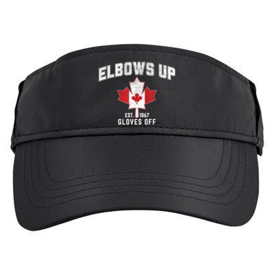 Elbows Up EST 1867 Canadian Maple Leaf Canada Adult Drive Performance Visor