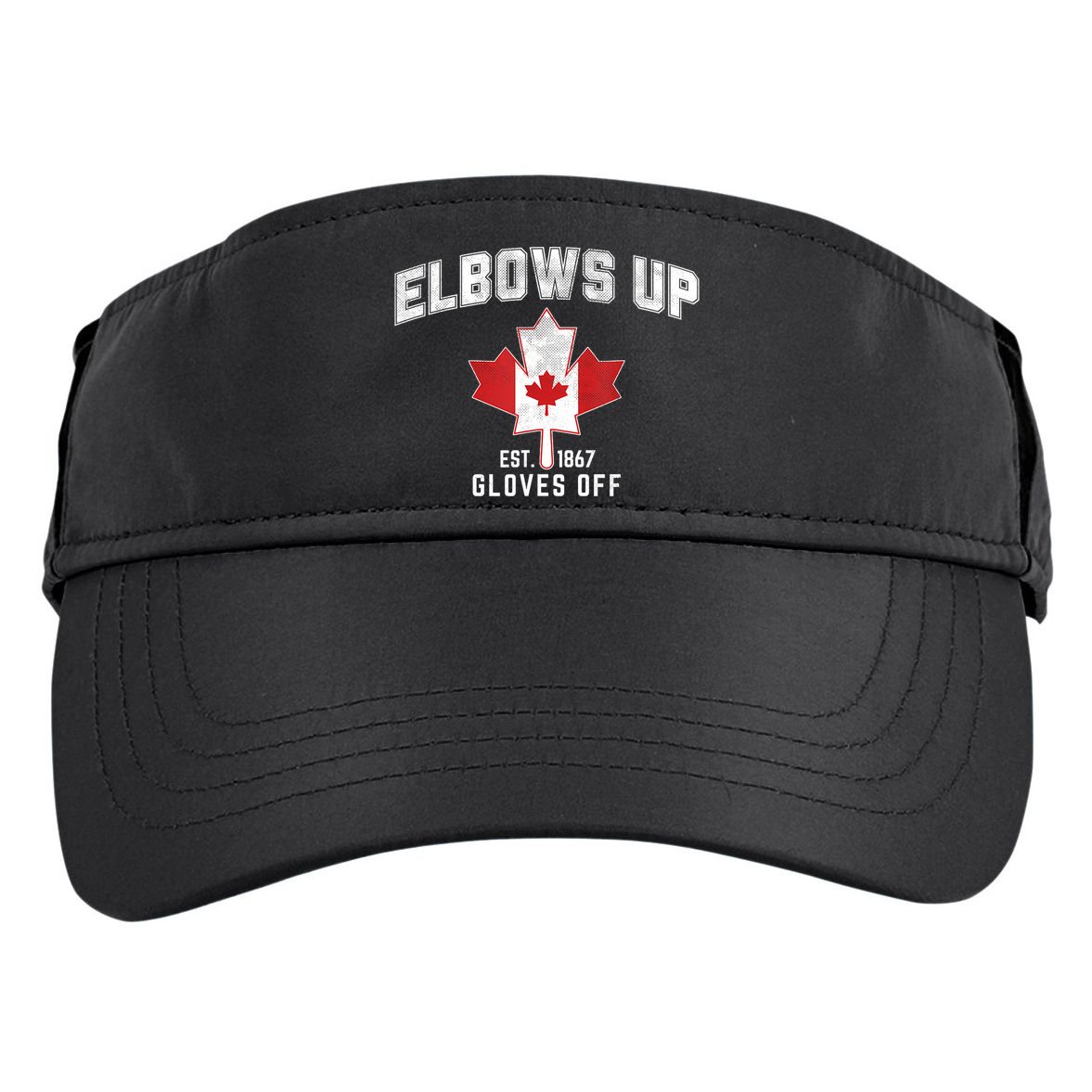 Elbows Up EST 1867 Canadian Maple Leaf Canada Adult Drive Performance Visor