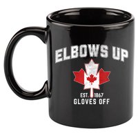 Elbows Up EST 1867 Canadian Maple Leaf Canada 11oz C Handle Ceramic Mug