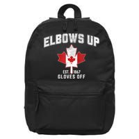 Elbows Up EST 1867 Canadian Maple Leaf Canada 16 in Basic Backpack