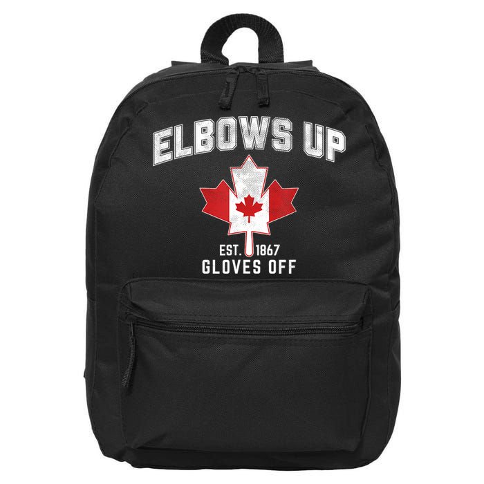 Elbows Up EST 1867 Canadian Maple Leaf Canada 16 in Basic Backpack