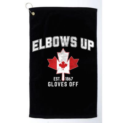 Elbows Up EST 1867 Canadian Maple Leaf Canada Golf Towel