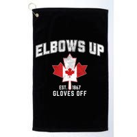 Elbows Up EST 1867 Canadian Maple Leaf Canada Golf Towel