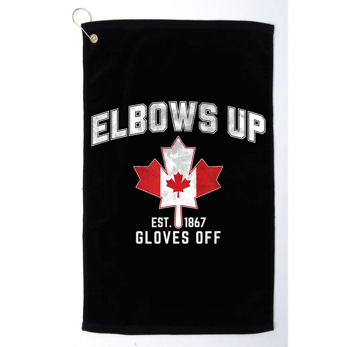 Elbows Up EST 1867 Canadian Maple Leaf Canada Golf Towel