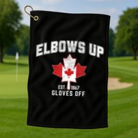 Elbows Up EST 1867 Canadian Maple Leaf Canada Golf Towel