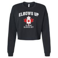 Elbows Up EST 1867 Canadian Maple Leaf Canada Cropped Pullover Crew