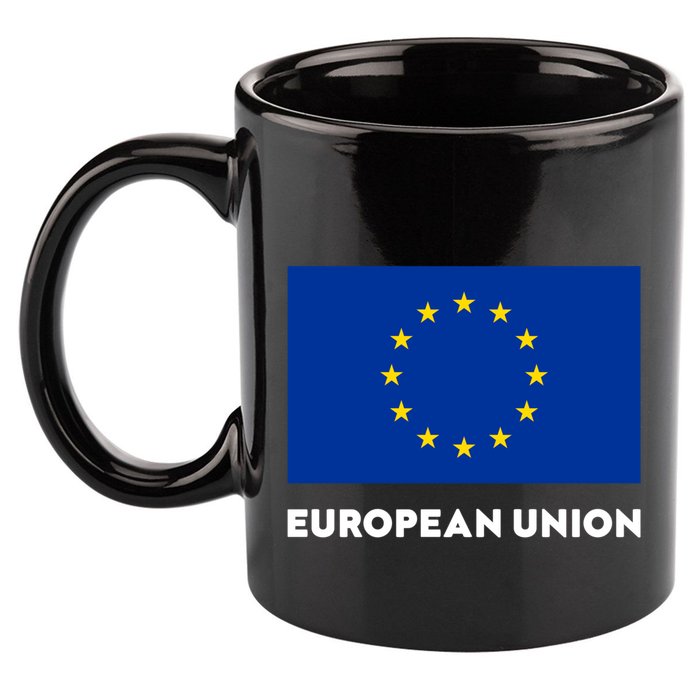 European Union Flag Blue Yellow Gift 11oz C Handle Ceramic Mug
