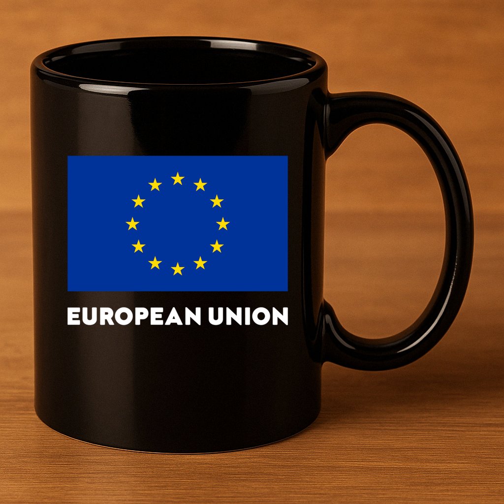 European Union Flag Blue Yellow Gift 11oz C Handle Ceramic Mug