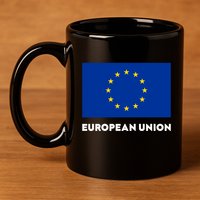 European Union Flag Blue Yellow Gift 11oz C Handle Ceramic Mug