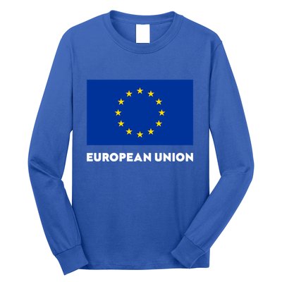 European Union Flag Blue Yellow Gift Long Sleeve Shirt