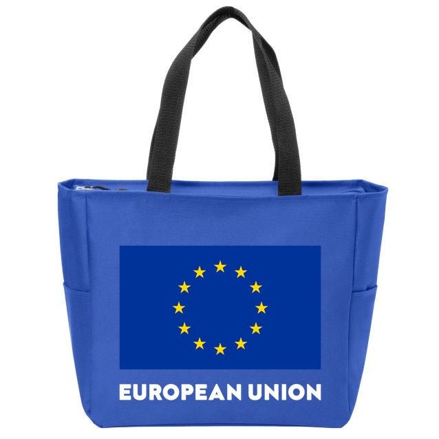 European Union Flag Blue Yellow Gift Zip Tote Bag