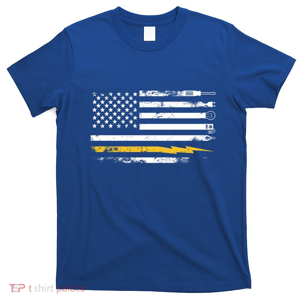 Electrician Us Flag Electricians Tools Gift T-Shirt