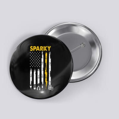 Electrician Us Flag Sparky Tools Button
