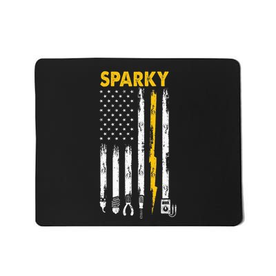 Electrician Us Flag Sparky Tools Mousepad