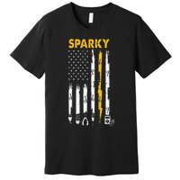 Electrician Us Flag Sparky Tools Premium T-Shirt