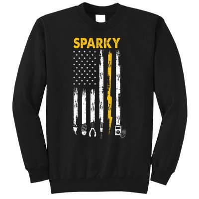 Electrician Us Flag Sparky Tools Tall Sweatshirt