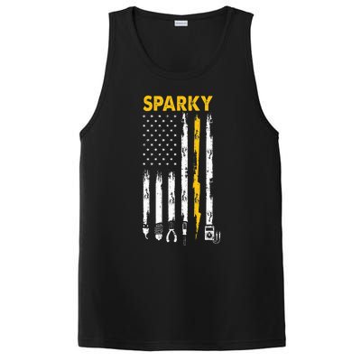 Electrician Us Flag Sparky Tools PosiCharge Competitor Tank