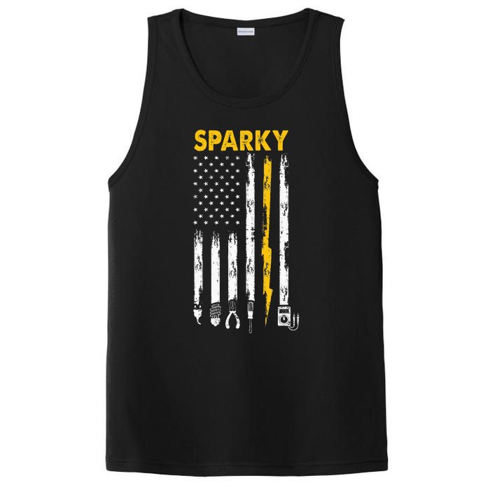 Electrician Us Flag Sparky Tools PosiCharge Competitor Tank