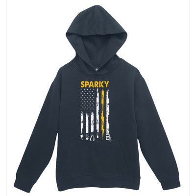 Electrician Us Flag Sparky Tools Urban Pullover Hoodie