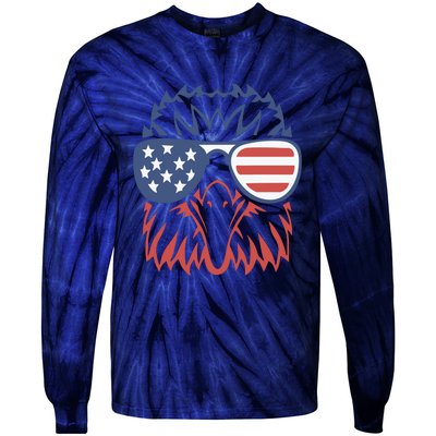 Eagle USA Flag 4th Of July Sunglasses Funny Patriotic Eagle Tie-Dye Long Sleeve Shirt