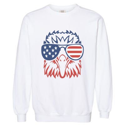 Eagle USA Flag 4th Of July Sunglasses Funny Patriotic Eagle Garment-Dyed Sweatshirt