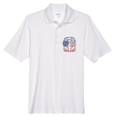 Eagle USA Flag 4th Of July Sunglasses Funny Patriotic Eagle Men's Origin Performance Piqué Polo