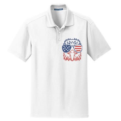 Eagle USA Flag 4th Of July Sunglasses Funny Patriotic Eagle Dry Zone Grid Polo