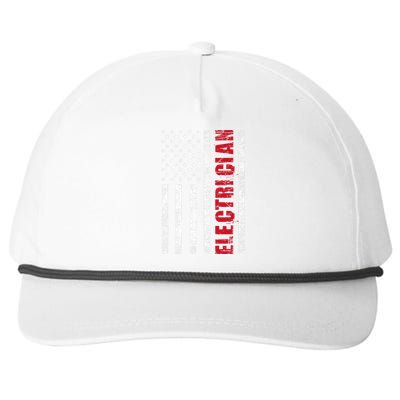 Electrician Usa Flag Lineman Electrical Worker Repairmen Snapback Five-Panel Rope Hat