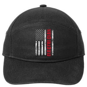 Electrician Usa Flag Lineman Electrical Worker Repairmen 7-Panel Snapback Hat