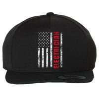 Electrician Usa Flag Lineman Electrical Worker Repairmen Wool Snapback Cap