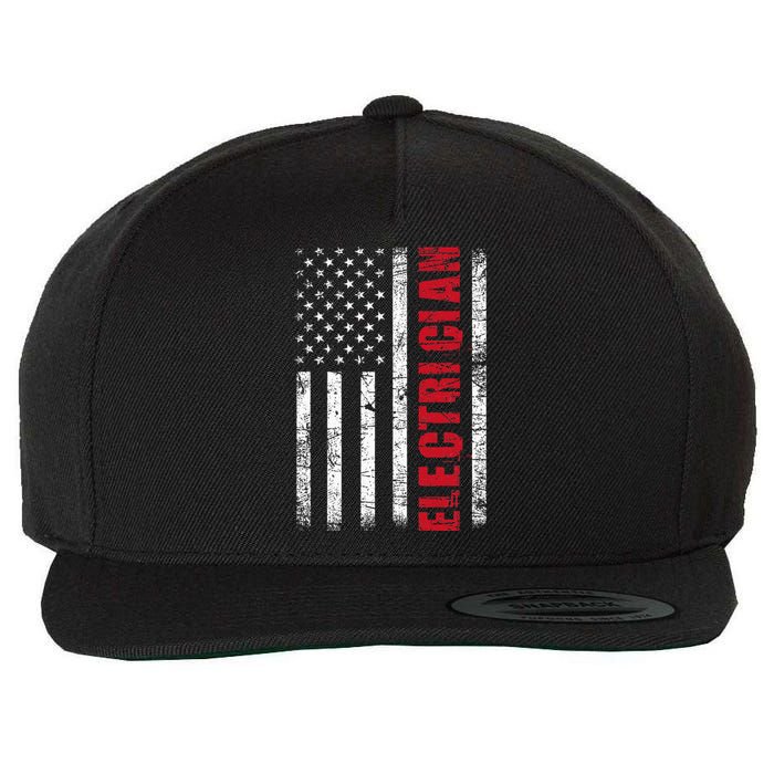 Electrician Usa Flag Lineman Electrical Worker Repairmen Wool Snapback Cap