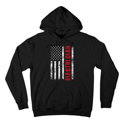 Electrician Usa Flag Lineman Electrical Worker Repairmen Hoodie