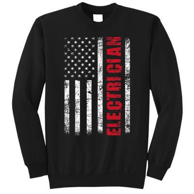 Electrician Usa Flag Lineman Electrical Worker Repairmen Sweatshirt