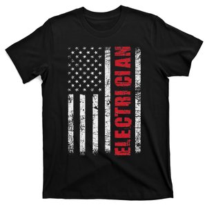 Electrician Usa Flag Lineman Electrical Worker Repairmen T-Shirt