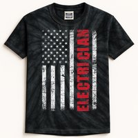 Electrician Usa Flag Lineman Electrical Worker Repairmen Kids Tie-Dye T-Shirt