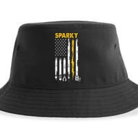 Electrician US Flag Sparky Tools Sustainable Bucket Hat