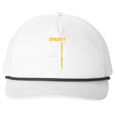 Electrician US Flag Sparky Tools Snapback Five-Panel Rope Hat