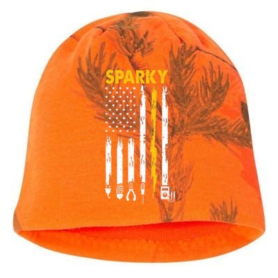 Electrician US Flag Sparky Tools Kati - Camo Knit Beanie