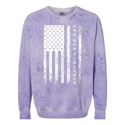 Enough USA Flag End Gun Violence Colorblast Crewneck Sweatshirt