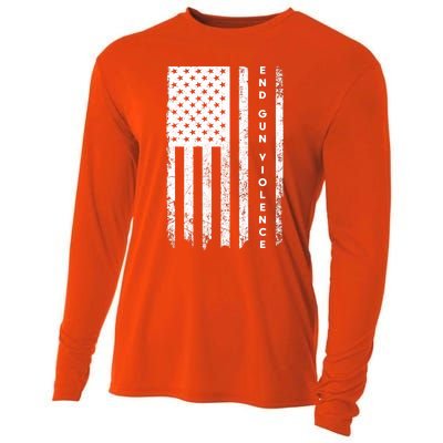 Enough USA Flag End Gun Violence Cooling Performance Long Sleeve Crew