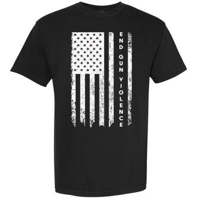 Enough USA Flag End Gun Violence Garment-Dyed Heavyweight T-Shirt