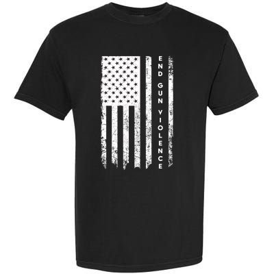 Enough USA Flag End Gun Violence Garment-Dyed Heavyweight T-Shirt